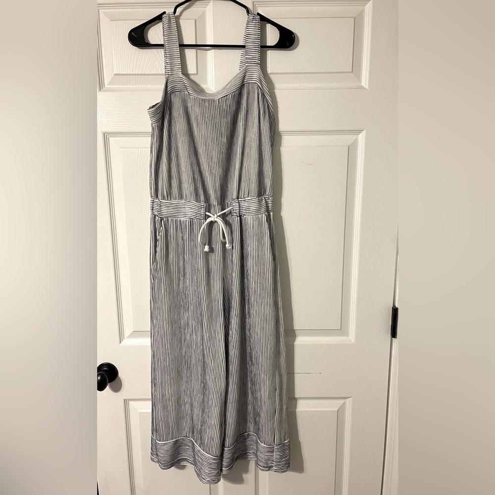 Copper Key Blue Striped Jumpsuit